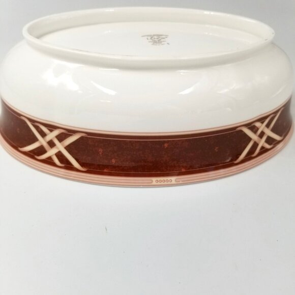 Vintage Personal Expressions Lenox Simply Tulips Sienna Oval Vegetable Bowl - Picture 6 of 7